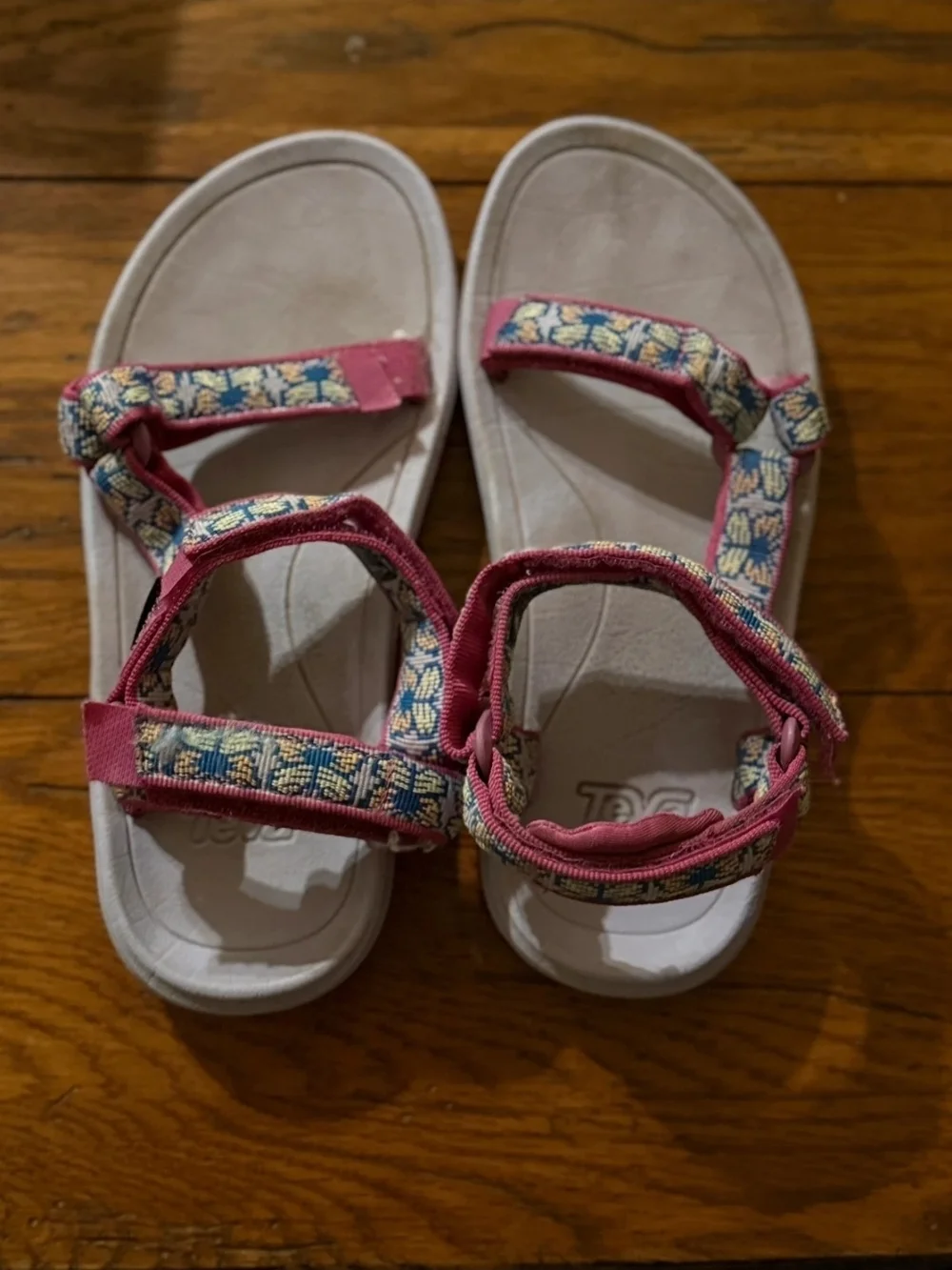 Teva Kids Pink Patterned Strap Sandals Size 3  Worn 2 Times